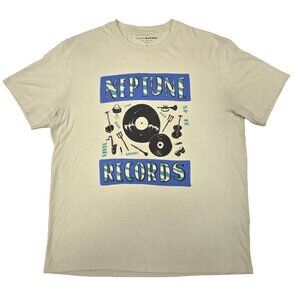 LUCKY BRAND "NEPTUNE RECORDS" Men's Green T-shirt. Sz. Large.